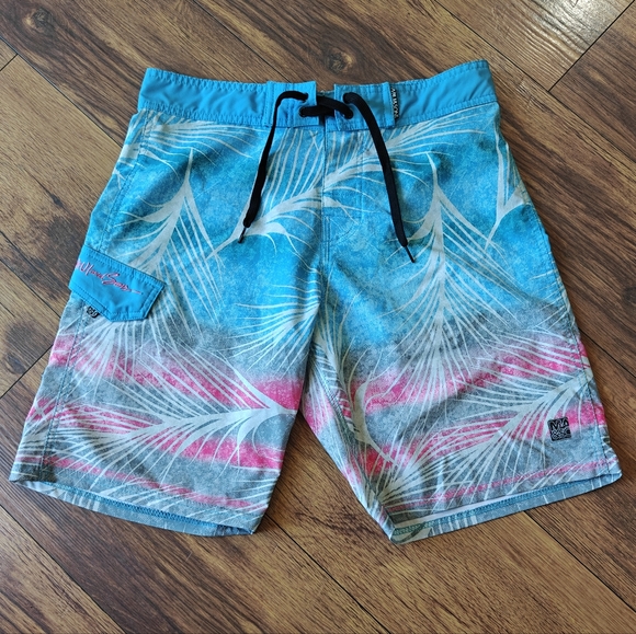 Maui and Sons Other - Maui And Sons Board Shorts 4 Way Stretch Men's 32 Multicolor EUC Beach Swimwear